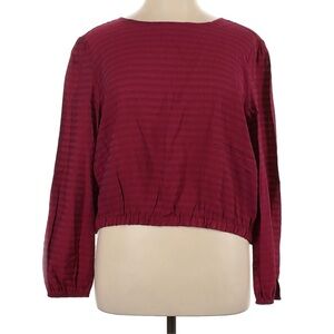 LOFT Burgundy Cropped Blouse